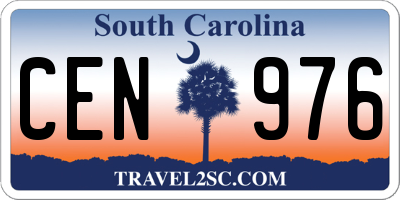 SC license plate CEN976