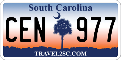 SC license plate CEN977