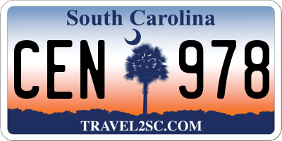 SC license plate CEN978