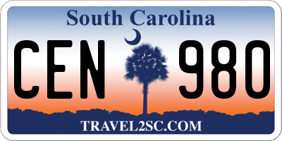 SC license plate CEN980