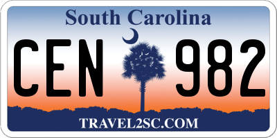 SC license plate CEN982