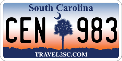 SC license plate CEN983