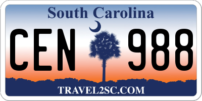 SC license plate CEN988