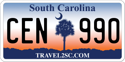SC license plate CEN990