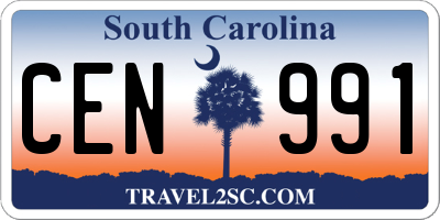 SC license plate CEN991