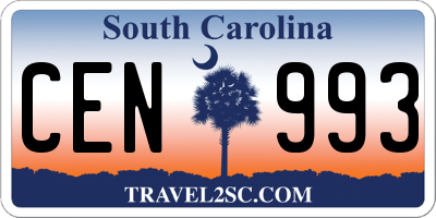 SC license plate CEN993