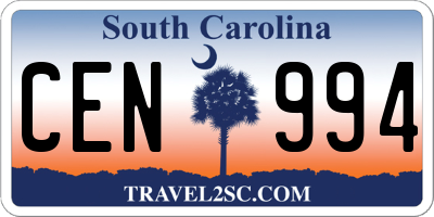 SC license plate CEN994