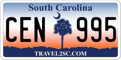 SC license plate CEN995