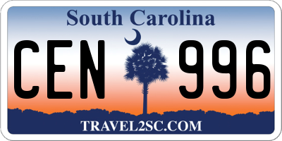 SC license plate CEN996