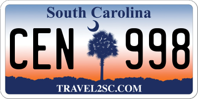 SC license plate CEN998