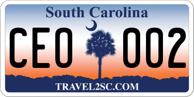 SC license plate CEO002