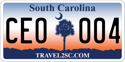 SC license plate CEO004
