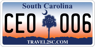 SC license plate CEO006