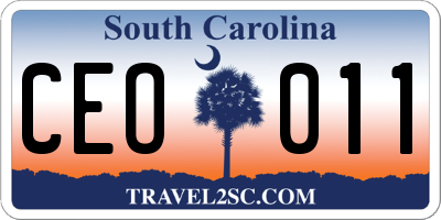 SC license plate CEO011