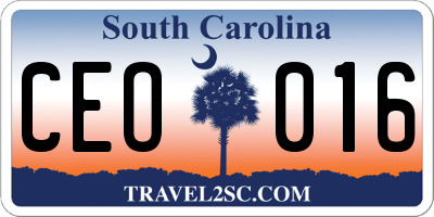 SC license plate CEO016