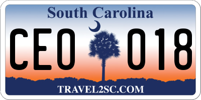SC license plate CEO018