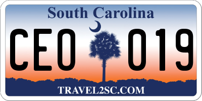 SC license plate CEO019