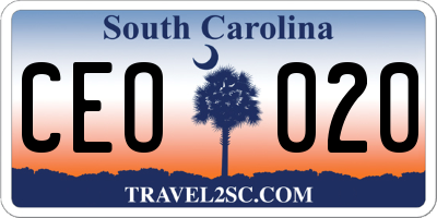 SC license plate CEO020