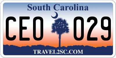 SC license plate CEO029