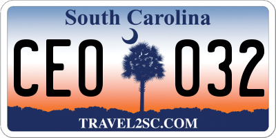 SC license plate CEO032