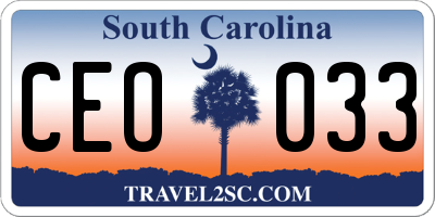 SC license plate CEO033