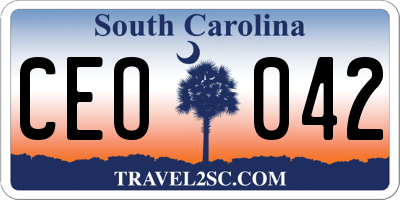 SC license plate CEO042