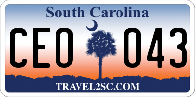 SC license plate CEO043