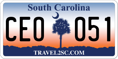 SC license plate CEO051
