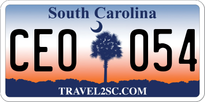 SC license plate CEO054