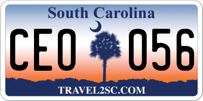 SC license plate CEO056