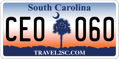 SC license plate CEO060