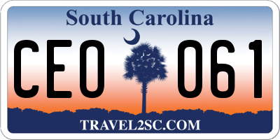 SC license plate CEO061