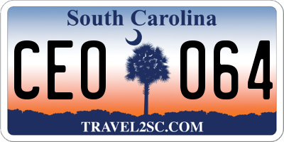 SC license plate CEO064