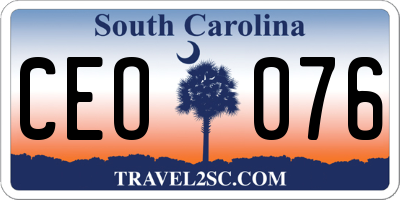 SC license plate CEO076