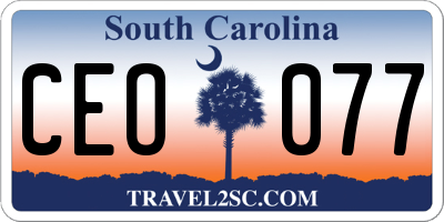 SC license plate CEO077