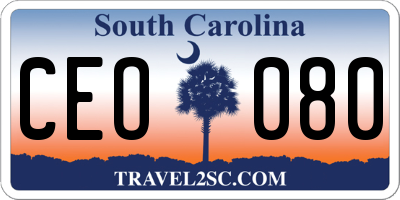 SC license plate CEO080