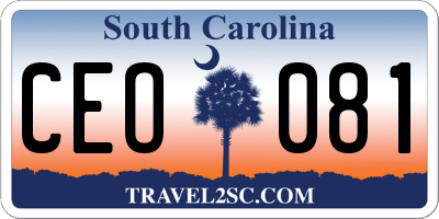 SC license plate CEO081
