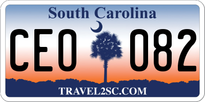 SC license plate CEO082