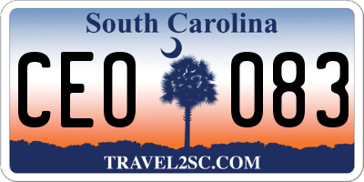 SC license plate CEO083