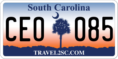 SC license plate CEO085