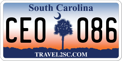 SC license plate CEO086