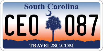 SC license plate CEO087