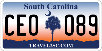 SC license plate CEO089