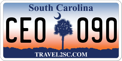 SC license plate CEO090