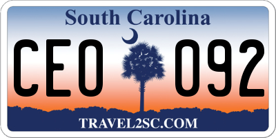 SC license plate CEO092