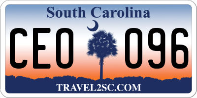 SC license plate CEO096