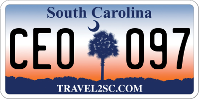 SC license plate CEO097