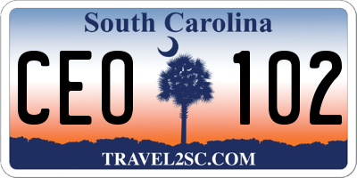 SC license plate CEO102