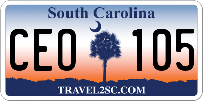 SC license plate CEO105