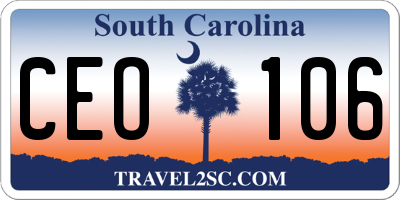 SC license plate CEO106